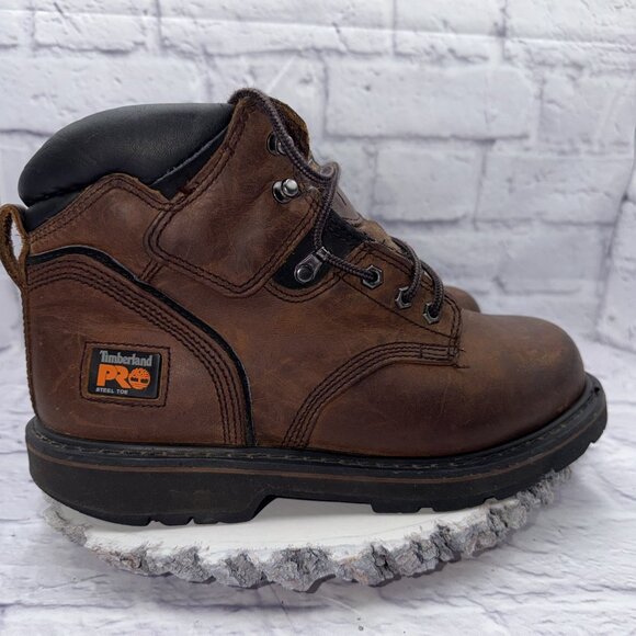 Timberland Pro 33034 24/7 Pit Boss Steel Toe Boots Brown 9.5 W Cushion Safety - Picture 2 of 12